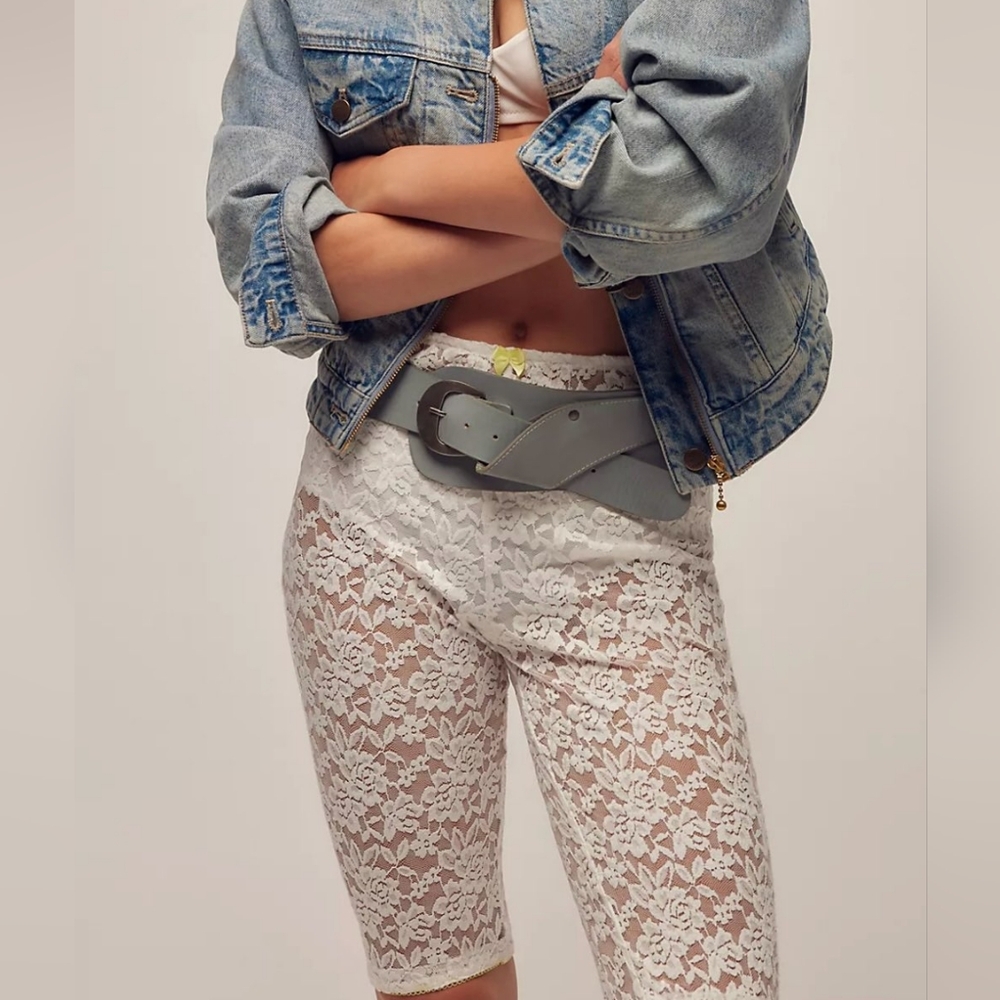Free People White Lace Shorts
